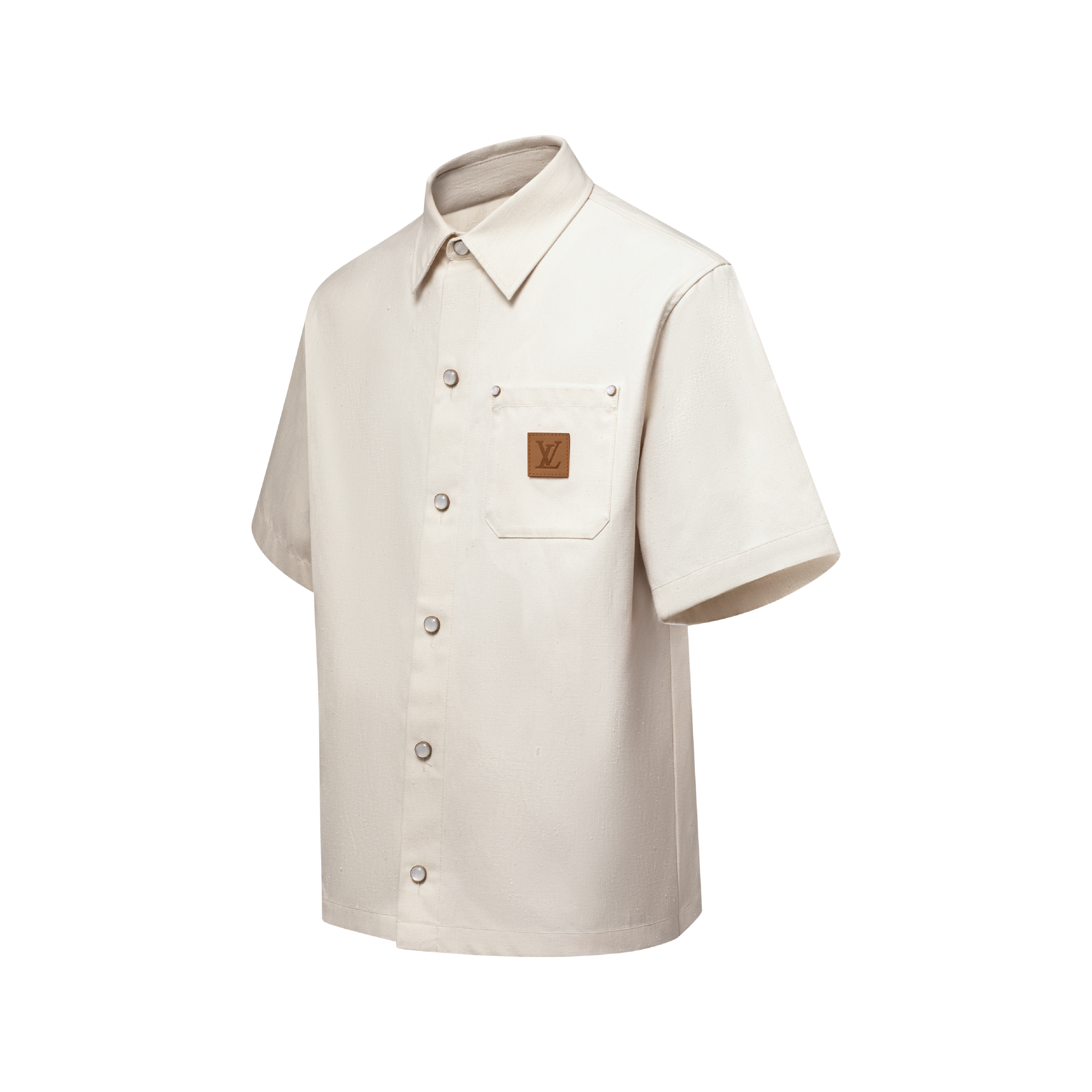 Louis Vuitton シルクシャツ M クリーム Silk-Blend Short-Sleeved Shirt - Ready-to-Wear | LOUIS VUITTON